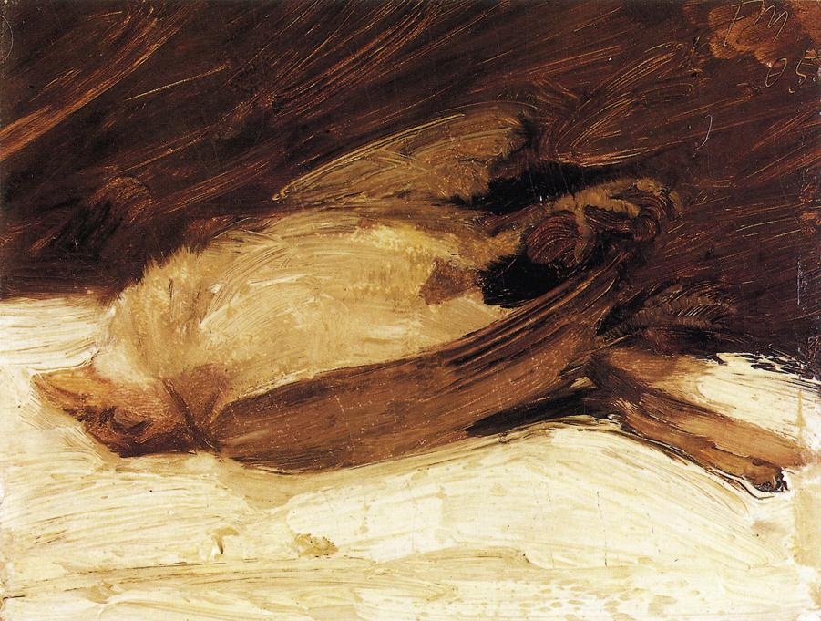(image for) Handmade oil painting Copy paintings of famous artists Franz Marci's art The Dead Sparrow 1905 - Click Image to Close
